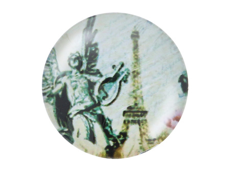 Kaboszon szklany z grafiką K25 PT1277 / szary / 25mm / 2szt