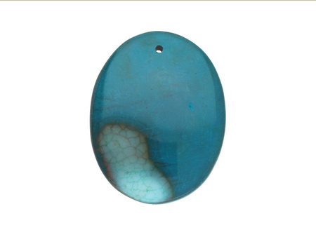Agat / zawieszka / owal / 46x36x6mm / niebieski / 1szt
