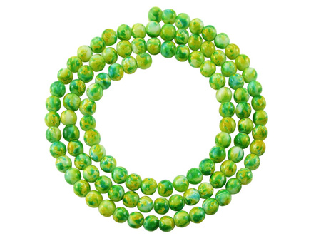 Koraliki Candy™ kula 12mm / kolor żółty, zielony / otwór 2mm / 1 sznur / 70 koralików