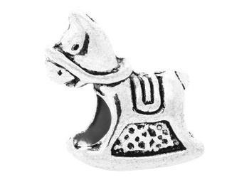 Przekładka metalowa konik na biegunach / 14x16x8mm / srebrny / otwór 4.5mm / 1szt