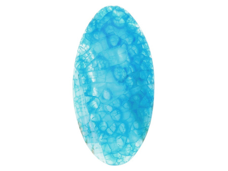 Agat / kaboszon / owal / 48x24x7.5mm / błękitny / 1szt