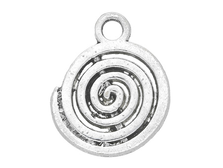 Ślimak / zawieszka charms / 15x12x1.5mm / srebrny / 6szt