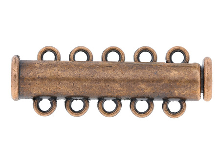 Zapięcie magnetyczne zakładkowe / 5 rzędowe/ 10.5x30.5x6mm / antyczny miedziany / uchwyt 1.5mm /1szt