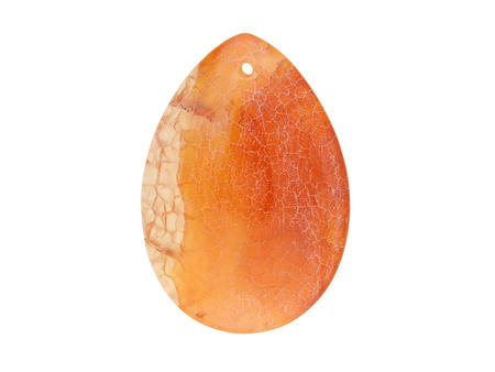 Agat / zawieszka / kropla / 44x31x7mm / pomarańczowy / 1szt