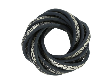 Lace™ / rzemień ekologiczny / płaski / 5x2mm / czarny, jasny złoty / 1m