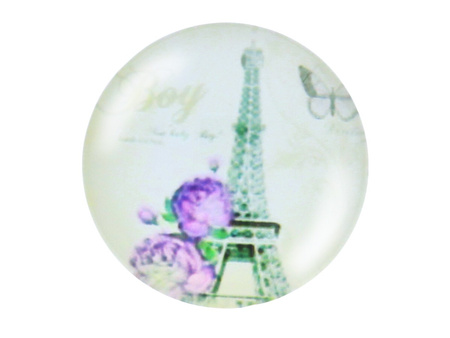 Kaboszon szklany z grafiką K12 PT1270 / ecru / 12mm / 4szt