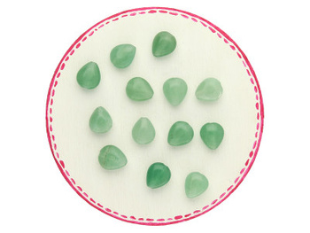 Awenturyn zielony / kropla płaska / 8x10x5mm / 2szt