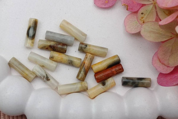 Agat Crazy Lace / walec / 13x4mm / otwór 1mm / 4szt