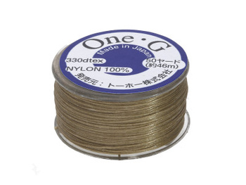 One-G™ / nić nylonowa do koralików / Sand Ash / grubość 0.35mm / 46m