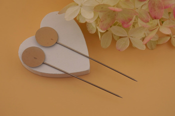 Baza broszki / szpilka z talerzykiem / talerzyk 15mm; szpilka 76mm / stal chirurgiczna / 2szt