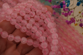 Kwarc różowy / kula / 8mm / sznur / około 45szt