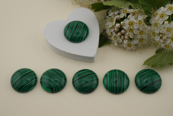 Kaboszon syntetyczny / malachit / koło / 20mm / 1szt