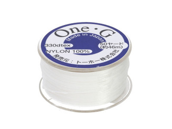 One-G™ / nić nylonowa do koralików / white / grubość 0.35mm / 46m