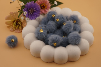 Pomponik / zawieszka / 18mm / denim /1szt