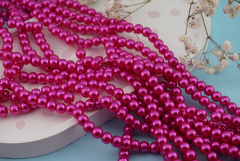 SeaStar™ / szklane perły / kula / 6mm / amarantowy / około 150szt