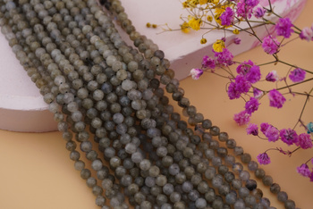 Labradoryt / kula fasetowana / 4mm / sznur / około 84szt