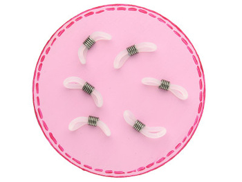 Końcówka do okularów / gumka łącznik / 20x4mm / biały, stalowy / 6szt.