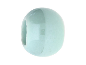 Koraliki ceramiczne / kula / 15.5x20x20mm / miętowy / otwór 10mm / 2szt