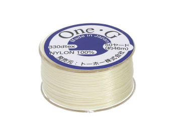 One-G™ / nić nylonowa do koralików / Cream / grubość 0.35mm / 46m