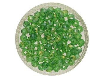 CrystaLove™ / kryształki szklane / rondelle / 5x6mm / zielony AB / 84szt
