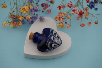 Fiolka / granatowy / szkło lampwork / 27x25mm / 1szt