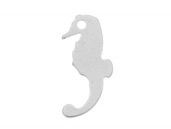 Konik morski / zawieszka charms / stal chirurgiczna / 14.5x6x1mm / srebrny / 4szt