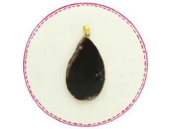 Agat / zawieszka w okuciu / plaster nieregularny / 55x31x5mm / brązowy / 1szt