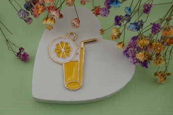 Lemoniada / zawieszka / 26x15mm / metal / złoty / 1szt