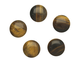 Tygrysie oko / kaboszon / okrągły / 25x25x6mm / 1szt