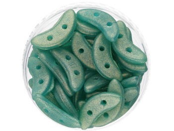 CZECHMATES™ / koraliki szklane / Crescent / 3/10mm / Sueded Gold / Atlantis Green / 5g
