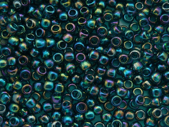 TOHO™ / Round 8/0 / Transparent Rainbow / Teal / 10g / ~410szt