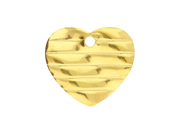 Serce falowane / zawieszka / stal chirurgiczna / 12mm / złoty / 1szt