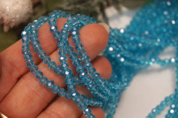 CrystaLove™ / kryształki szklane / rondelle / 3x4mm / Deep Sky Blue / 110szt