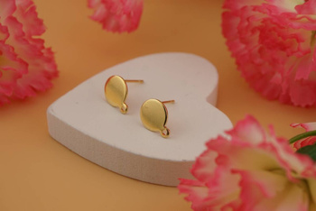 Sztyfty kółko / stal chirurgiczna / 8x8mm / złoty / 2szt