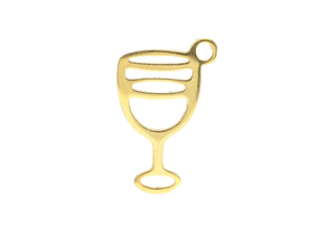 Kieliszek wina / zawieszka / stal chirurgiczna / 16x9mm / otwór 0.7mm / złoty / 1szt
