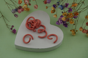 Kółka pojedyncze / otwarte / 10mm  / eozyna / drut 1mm / 10szt