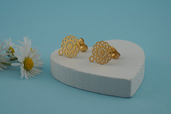 Sztyfty z zatyczkami / rozeta / stal chirurgiczna / 10mm / złoty / 2szt