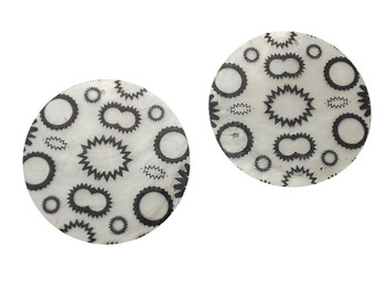 Koraliki masa perłowa, koło / biało-czarny / 50x1mm / otwór 2mm / 2szt