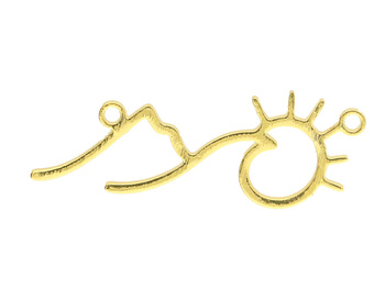 Góry i słońce / łącznik / 25x9mm / stal chirurgiczna / złoty / 1szt