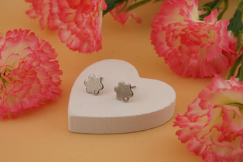 Sztyfty kwiatki / stal chirurgiczna / 10mm / srebrny / 2szt