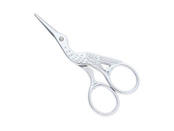 Żuraw / nożyczki stalowe do haftu / 9cm / srebrny / ostrze 2.5cm / 1 szt