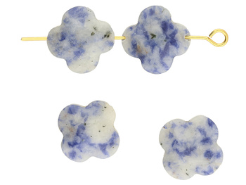 Sodalit / koniczynka fasetowana / 12x12mm / otwór 1mm / grubość 5mm / 1szt