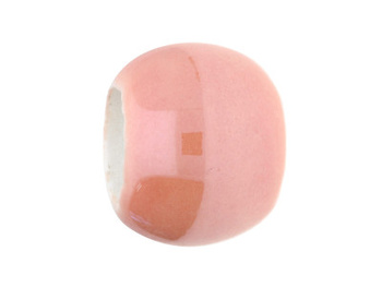 Koraliki ceramiczne / kula / 15.5x20x20mm / kolor morelowy / otwór 10mm / 2szt