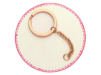 Baza breloka / kółko do kluczy / stal chirurgiczna / 30x76mm / różowe złoto / 1szt