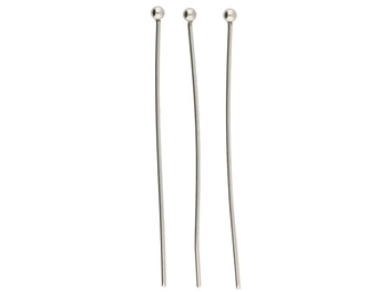 Szpilki z kulką / stal chirurgiczna / 40mm / drut 0.7mm / srebrny / 10szt