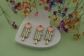 Lody kaktusy / zawieszka / 22x7mm / metal / złoty / 1szt