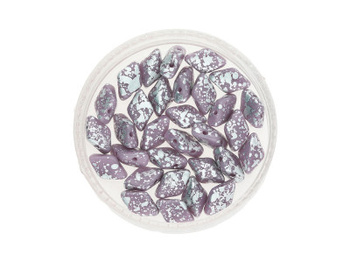 GEMDUO™ / 8x5mm / Silver Splash Opaque / Amethyst / 5g / ~35szt
