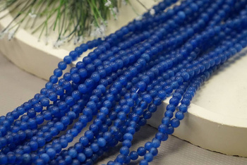 Kocie oko / kula matowa / 4mm / granatowy / ok 90 szt / 1 sznur