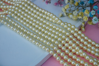 Perła imitacja / kula / 6mm / szary / sznur / około 70szt