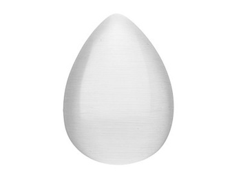 Kocie oko / kaboszon / kropla / 18x25x3.5mm / biały / 4szt